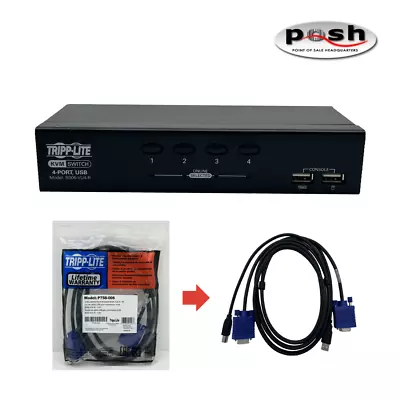 Tripp-Lite B006-VU4-R 4Port USB KVM Switch W/ P758-006 Cable Included • $28.99