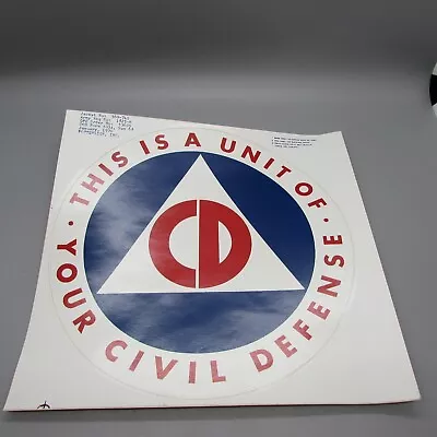1970 Vintage Civil Defense Vehicle Sticker 8  Dia. • $24.99