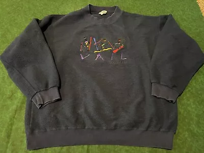 $39.99 • Buy VINTAGE Vail Colorado Ski Rocky Mountains Embroidered BLUE Sweatshirt - Mens XL