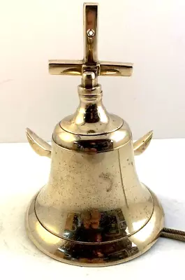 Vintage Nautical Maritime Polished Brass Bell Anchor Mount Indoor/Outdoor Loud! • $15