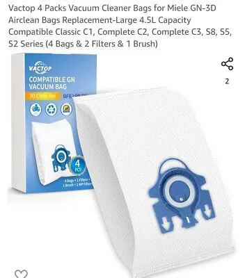  4 Packs Vacuum Cleaner Bags Replacement For Miele GN Vacuum  • $9.99