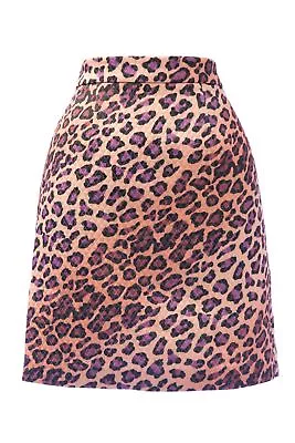 VON VONNI Women's Pink Animal Print Quilted Mini Skirt Sz S 3012 $98 NEW • $10.77