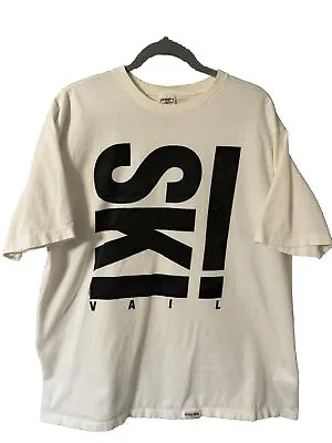 EARLY 90s  VINTAGE VAIL COLORADO SKI RESORT SOUVENIR T-SHIRT Crazy Shirt XL (H) • $44