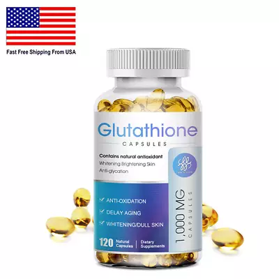 1000MG L-Glutathione Capsules Anti-Aging Anti Wrinkle Detox Skin Whitening Pill • $13.53