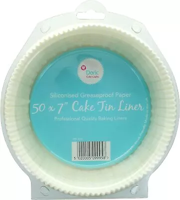 Doric 7  Cake Tin Liners 50 Pack Non-Stick Siliconised Greaseproof Paper • £5.78