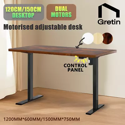 Office Standing Desk Motorised Electric Height Adjustable Sit Stand Table Riser • $195