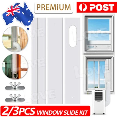 $24.95 • Buy 2/3x For Portable Air Conditioner Window Slide Kit Plate White + Screws NEW