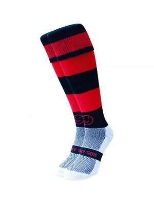 WackySox Red And Black Hoop Knee Length Sport Socks • £9.95