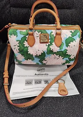 Dooney & Bourke Pink Floral Hydrangea Barrel Shoulder Bag Authenticated -NWOT • $139.99