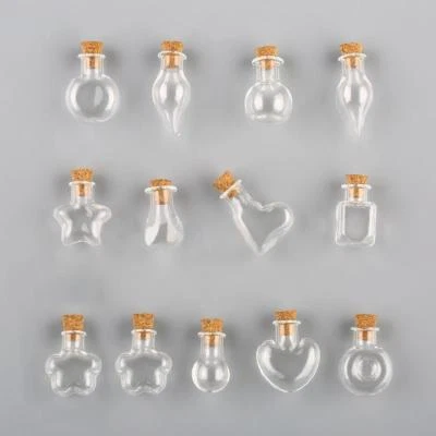 $1.90 • Buy 5Pcs Empty Clear Wishing Bottle Pendants With Corks Glass Message Vial Jars 