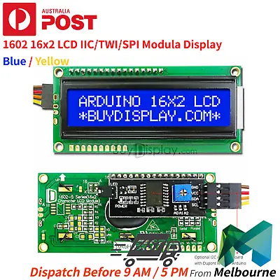 $15.69 • Buy 1602 16X2 LCD Display IIC/I2C/TWI/SPI Serial Interface Module For Arduino AU