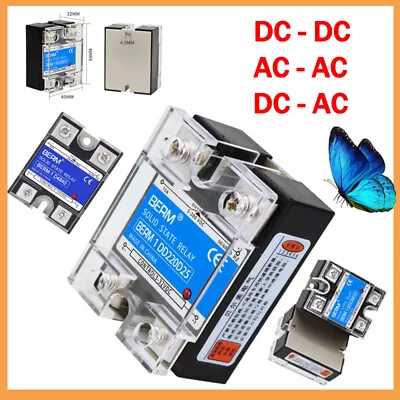 SSR Single Phase Solid State Relay 10A -100A DC-AC DC-DC AC -AC 3-32VDC/5-200VDC • $5.65