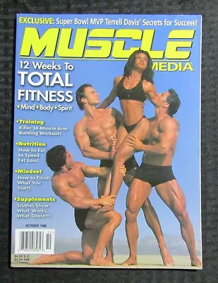 1998 Oct MUSCLE MEDIA Bodybuilding Fitness Magazine FN+ 6.5 Terrell Davis • $15.25