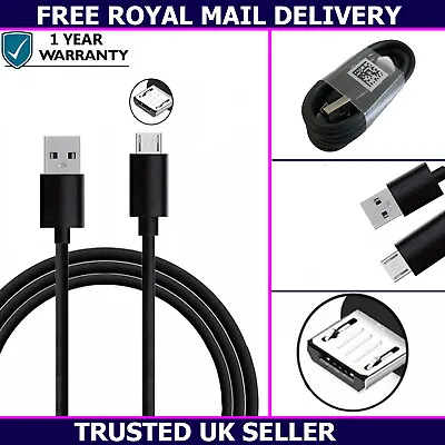 Micro-USB 1 Metre Mains Charger Cable Fast Charging Data Sync Lead Power Wire UK • £3.25