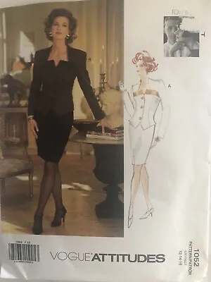 Vogue VTG 90s Pattern 1052 Tom Linda Platt Pencil Skirt Evening Jacket 12-14-16 • $17.99