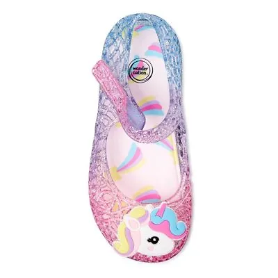 $9.95 • Buy Wonder Nation Toddler Girls Casual Jelly Shoe SIZE 7 Pink / Blue Unicorn NWT