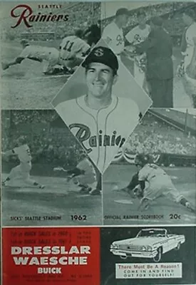 1962 Seattle Rainiers Program ( Aaa  Pacific Coast League Johnny Pesky Mgr + Ts • $35