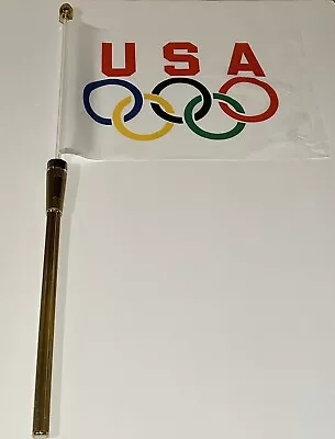 Vintage USA Olympic Torch Rings Banner Flag On / 24  Torch • $25