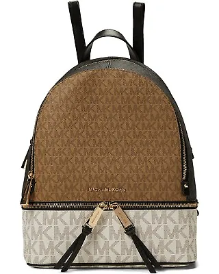Michael Kors Rhea Zip Medium Size Backpack Husk Multi New Sealed • $225.99
