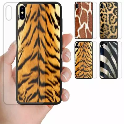 For OPPO Series - Animal Fur Print Theme Tempered Glass Back Case Phone Cover #1 • $14.98