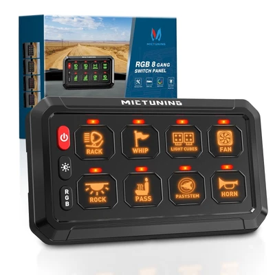 $119.69 • Buy MICTUNING RGB 8 Gang Switch Panel Dimmable LED Light Bar Relay System Marine Boa