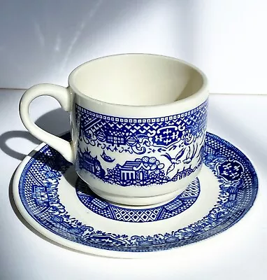 Blue Willow USA Coffee Tea Cup & Saucer • $7.99