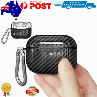 $7.99 • Buy Apple AirPods 1/2 Pro Black Carbon Fiber Silicone Protective Case Cover