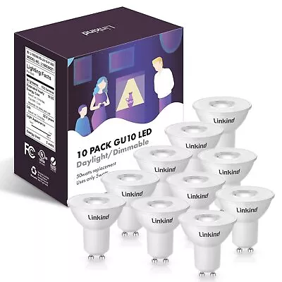 	Gu10 Led Bulbs 10pack Dimmable Mr16 Gu10 Led Bulbs 50w Equivalent 530lm 5000k 	 • $30.84