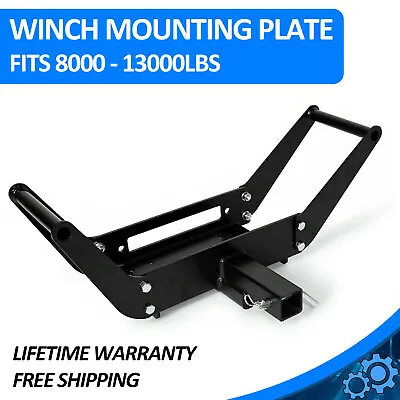 Foldable Winch Mounting Plate Cradle Mount For 2'' Hitch Receiver 4WD SUV Truck • $39.95