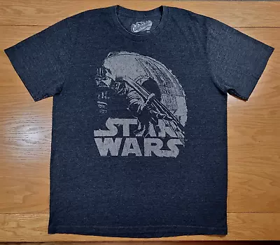 $14.99 • Buy STAR WARS Distressed Logo Darth Vader & Death Star T-Shirt Size L Men's Large
