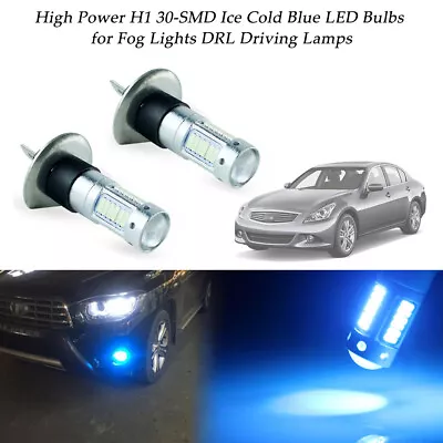 2pc Ice Blue High Power H1 30-SMD LED Fog Lights DRL Driving Lamps Upgrade Bulbs • $11.99