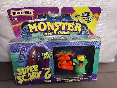 Matchbox Monster In My Pocket Super Scary Secret 6 Pack MIMP Boxed Neon • $109.99