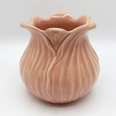 RED WING Pottery Vintage 30s Tulip Cabbage Vase #894 With Pink Glossy Glaze • $41.99