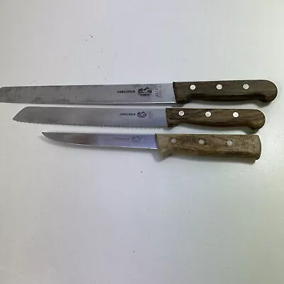 3 Forschner Kitchen Bread Knife Lot 40113 40049 40143 Victorinox Swiss Wood • $20