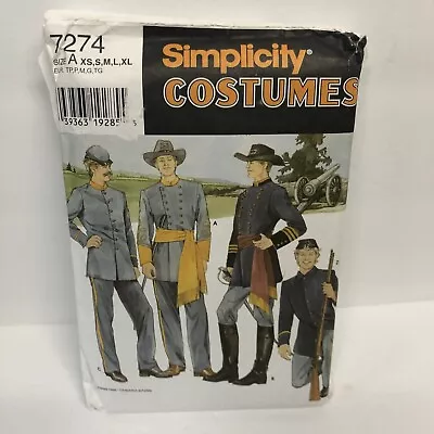 Simplicity 7274 Civil War Historical Costume Mens Sewing Pattern Uncut XS-XL • $7.40