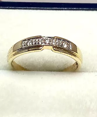 Beautiful Genuine 10K Yellow Gold Women Ring Rings Real With Diamonds 6 Pts (BF • $116.28