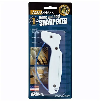 AccuSharp 001C Original Knife Sharpener Tungsten Carbide Blades - White • $29.95