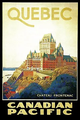 Canadian Pacific Train 1930 Vintage Quebec Château Frontenac Retro Poster Print • $26.89