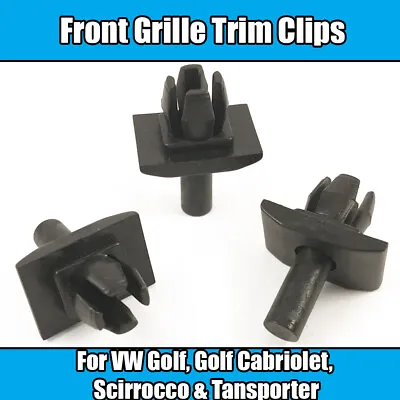 20x Trim Clips For VW Golf MK1 Transporter T25 Front Grille Fixing Rabbit Black • $17.32