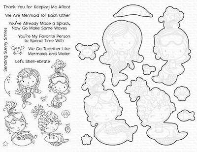 My Favorite Things Mermaid For Each Other Clear Stamp And Die Set • £35.99