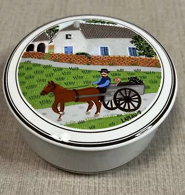 Villeroy & Boch Naif Trinket Box Horse Buggy Scene Container Porcelain EUC • $12.99