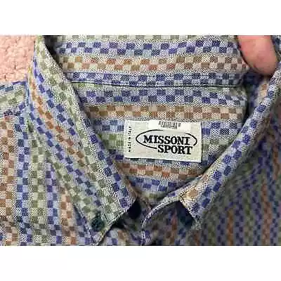 Vintage Missoni Sport Made In Italy Button Up Long Sleeve Men’s Shirt Size Large • $65