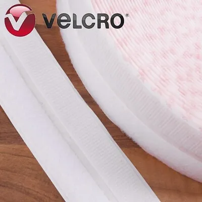 Genuine VELCRO® Brand ADHESIVE HOOK & LOOP TAPE FASTENER 20mm X 10m WHITE Roll • £20.66
