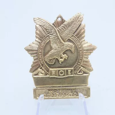 Antique 1800s Freemason Knights Templar FOE Brass Eagles Worthy Conductor Medal • $24.49