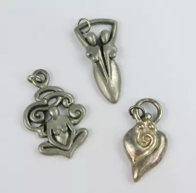 Masterworks Fine Pewter MWFP Nude Ladies Pendant Lot Of 2 + Sterling Silver Lela • $34.99