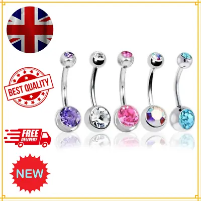 BODYA Belly Bars Balls Surgical Steel Belly Button Jewelry Pack Of 5 Body • £6.50