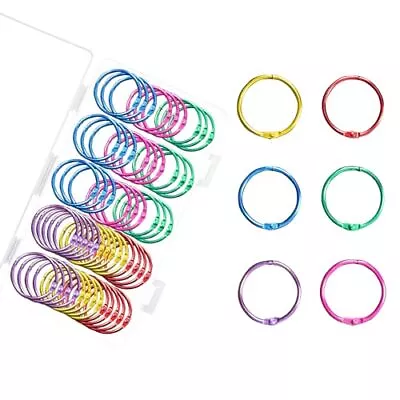 72 Pack 1 Inch Loose Leaf Binder Rings Colorful For Index Cards Book Rings • $10.76