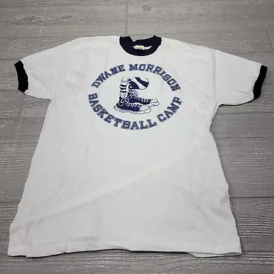 Vintage 80s Velva Sheen Dwane Morrison Basketball Camp Tshirt M/L Distressed  • $16.20