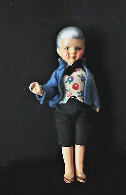 Vintage Miniature Porcelain Doll - Man - Dressed In Tux Tails Vest Bowtie 4  • $19.99