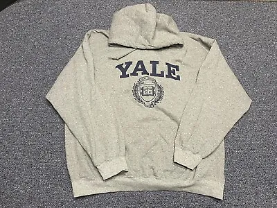Champion Yale University Mens XL Gray Hoodie Sweatshirt Vtg F1 • $22.99